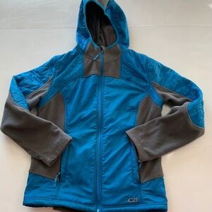 CB Kids blue and gray  hooded puffer fleece size M